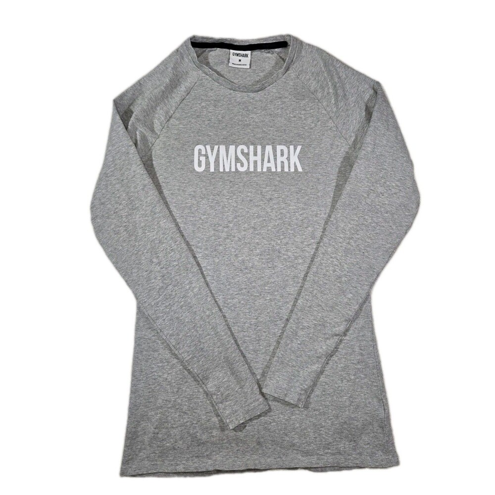 Mens Gymshark Long Sleeve T Shirt Gray Medium